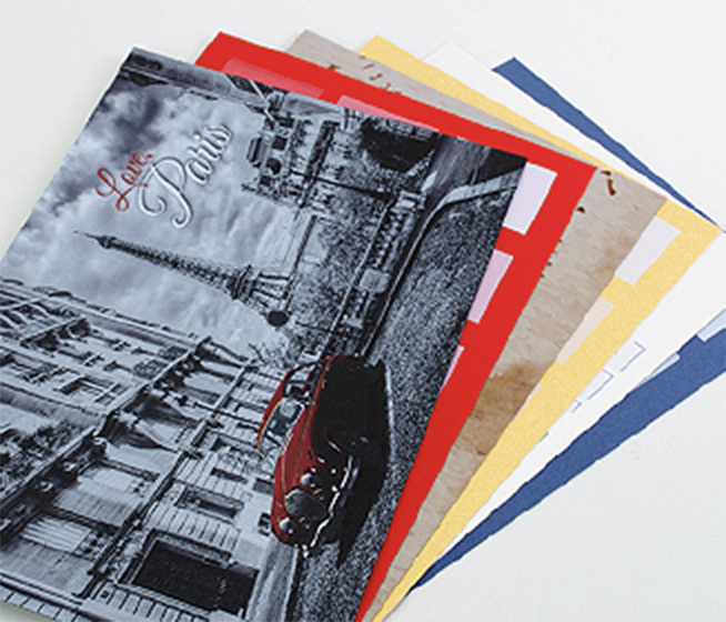 Colored Paper Postcards 