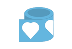 AI Heart Roll Stickers Print Layout Templates