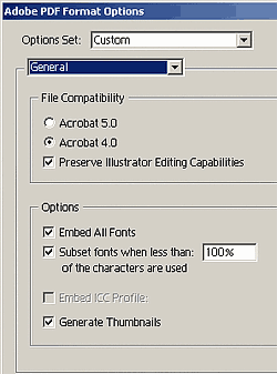 pdf options