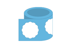 InDesign Scalloped Roll Stickers Print Layout Templates