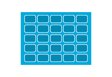 PSD 2" x 4" (20 per sheet) Rounded Corner Sheet Stickers Print Layout Templates