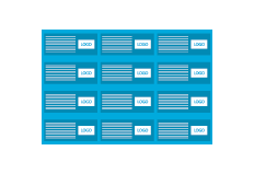 PDF 2" x 4" (20 per sheet) Rounded Corner Bottle Labels Print Layout Templates